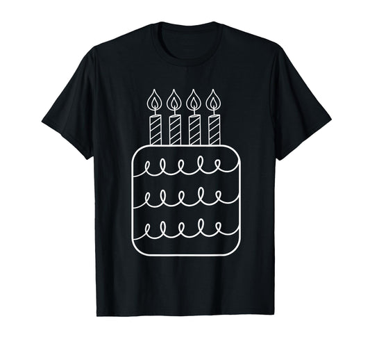 Kids 4th Birthday Cake with Candles Toddler T-Shirt T-Shirt