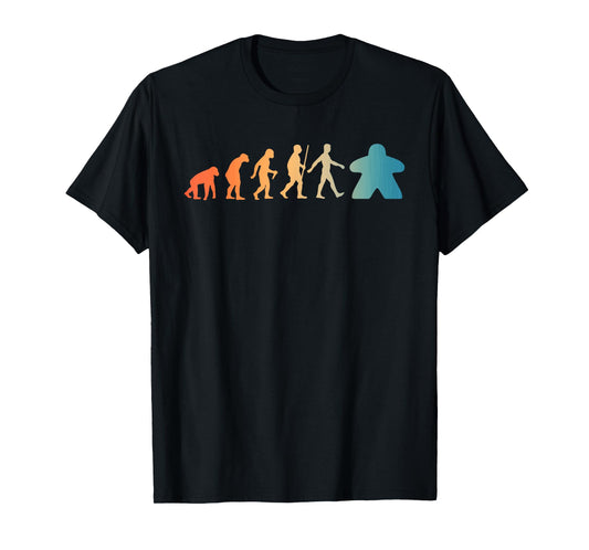 Funny Meeple Design For Men Women Meeple Evolution Lovers T-Shirt