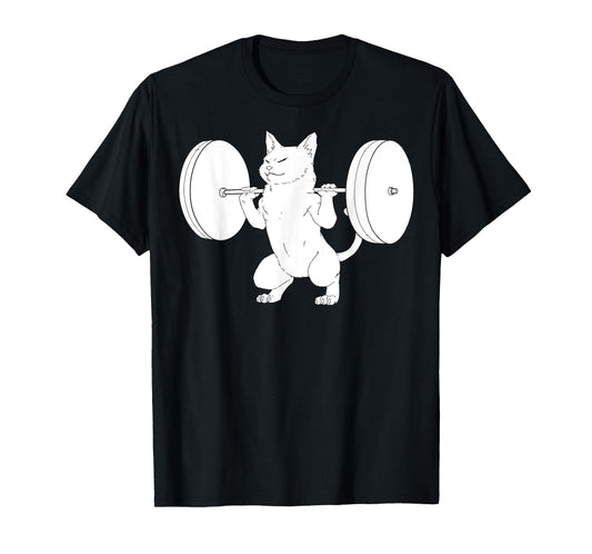 Cat Squat Powerlifting T-Shirt Cute T-Shirt for Men Women