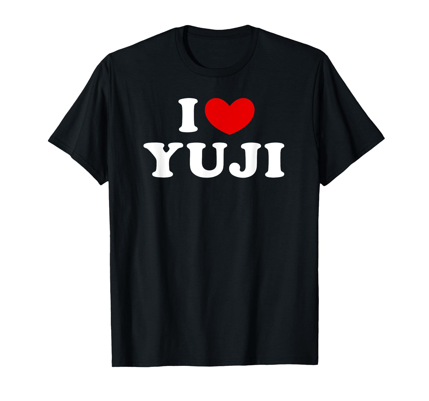 I Love Yuji, I Heart Yuji T-Shirt, Small, Black