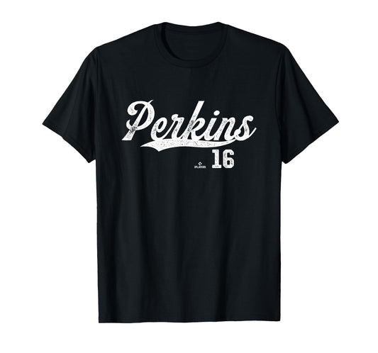 Distressed Swoosh Blake Perkins Milwaukee Baseball MLBPA T-Shirt