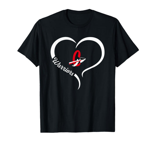 Cherokee Warriors Logo Half Heart Slogan HS T-Shirt