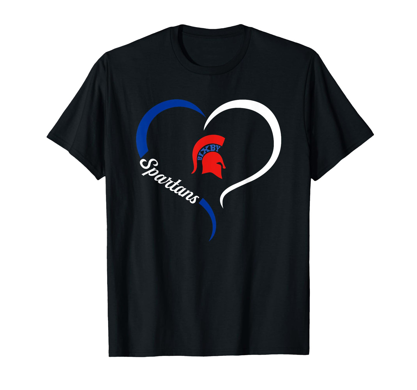 Bixby Spartans Logo Half Heart Slogan HS T-Shirt
