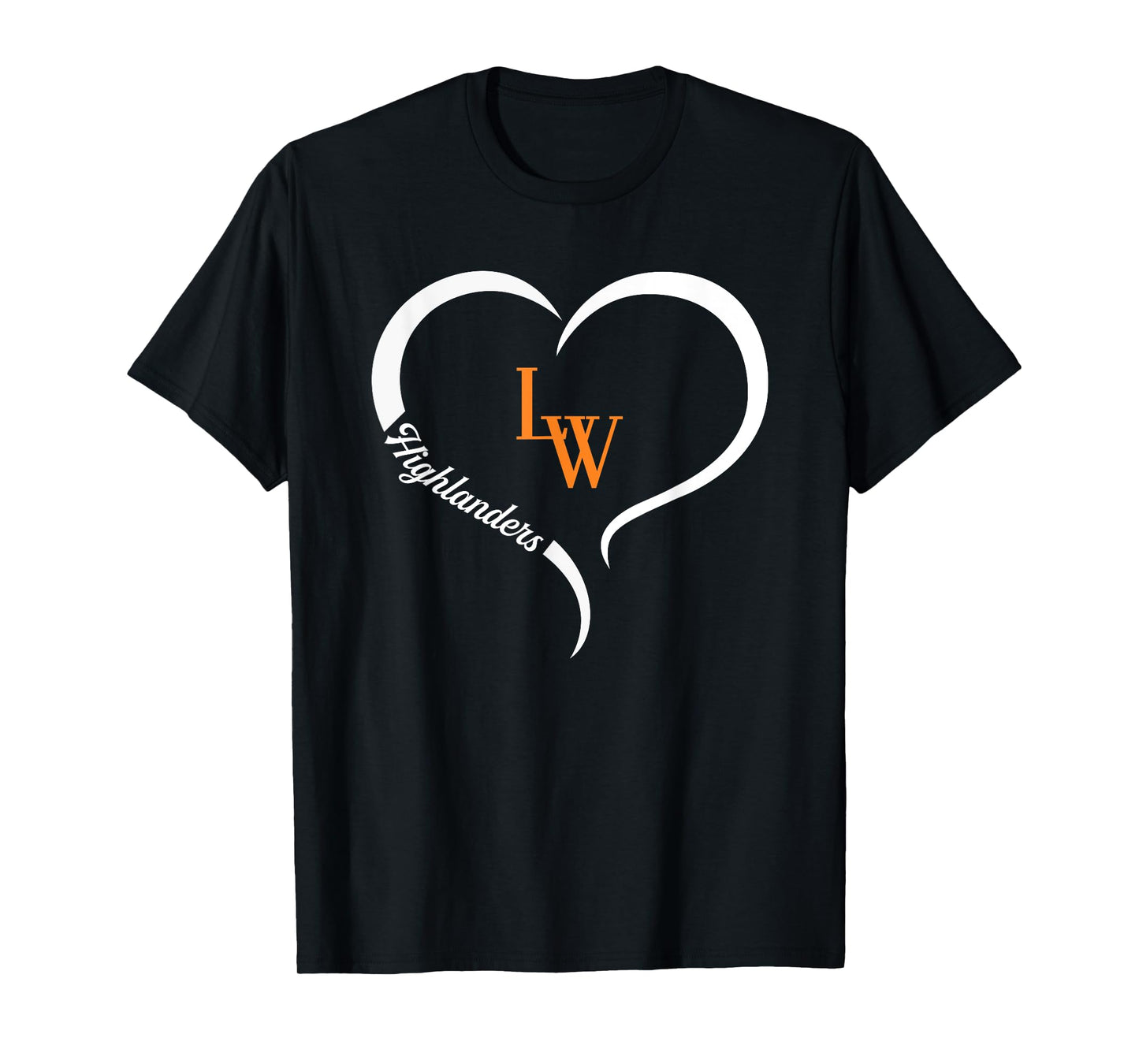 Lake Wales Highlanders Logo Half Heart Slogan HS T-Shirt