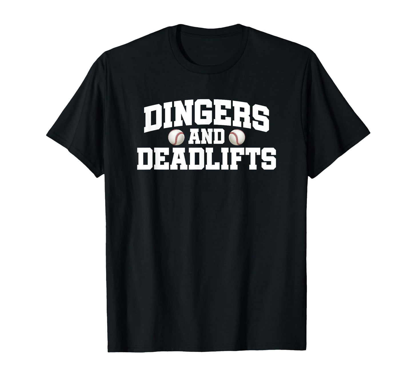 Dingers & Deadlifts - Baseball T-Shirt