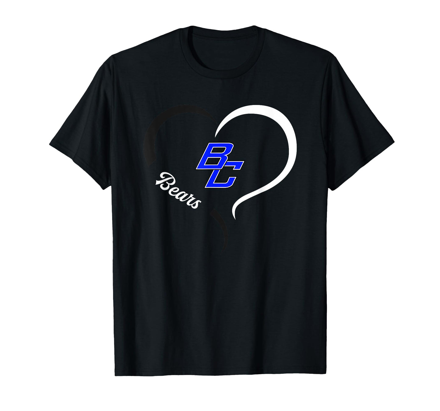 Burke County Bears Logo Half Heart Slogan HS T-Shirt