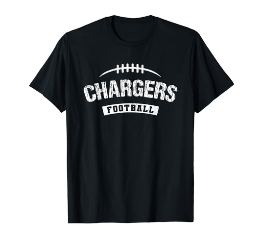 Chargers Clear Springs Football Distressed HS T-Shirt