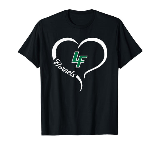 Locust Fork Hornets Logo Half Heart Slogan HS T-Shirt