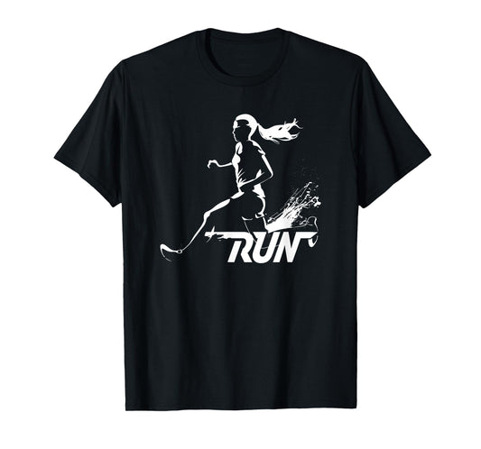 Empowering Female Runner Graphic Art Run T-Shirt