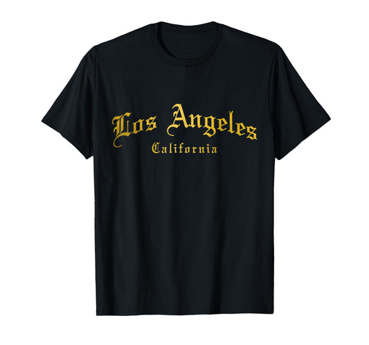 Los Angeles California LA Vintage Old School English Font T-Shirt