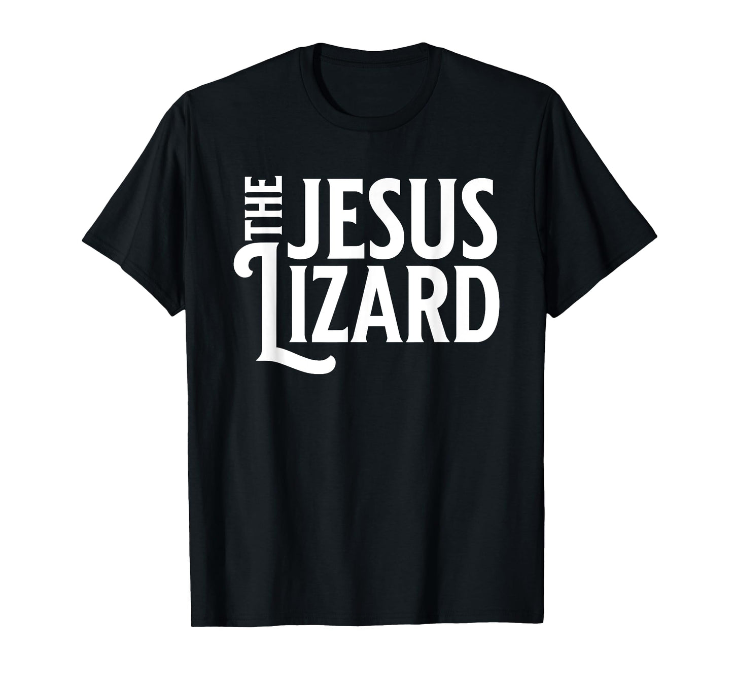 Noped Out Apparel Jesus Lizard Retro Vintage Text On Black T-Shirt
