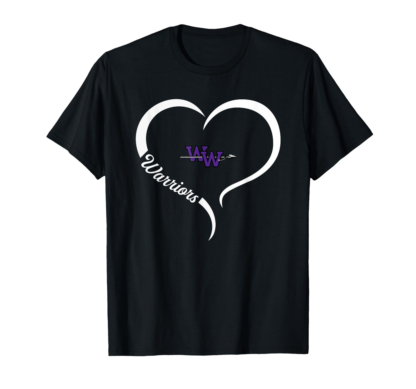 Woodhaven Warriors Logo Half Heart Slogan HS T-Shirt