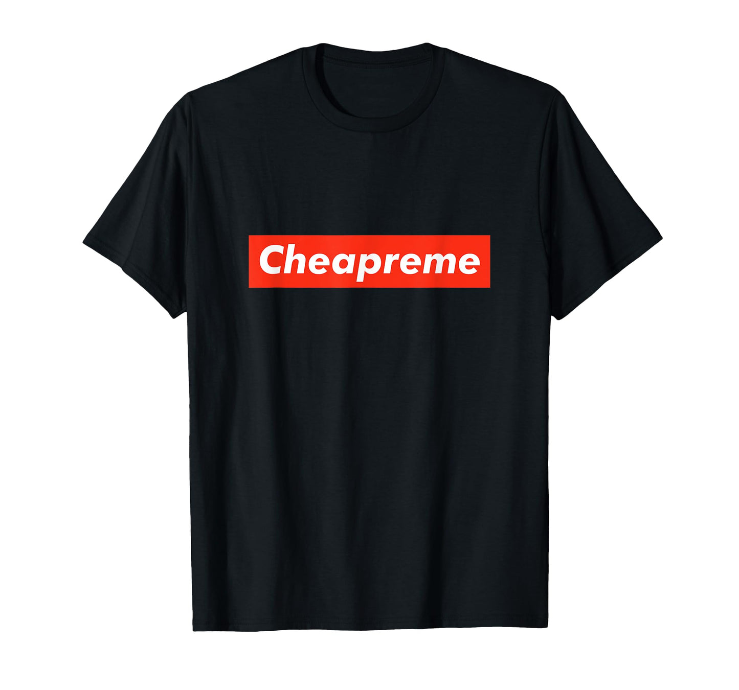 Cheapreme Black Classic Fit Crew Neck T-Shirt, Small, Men's