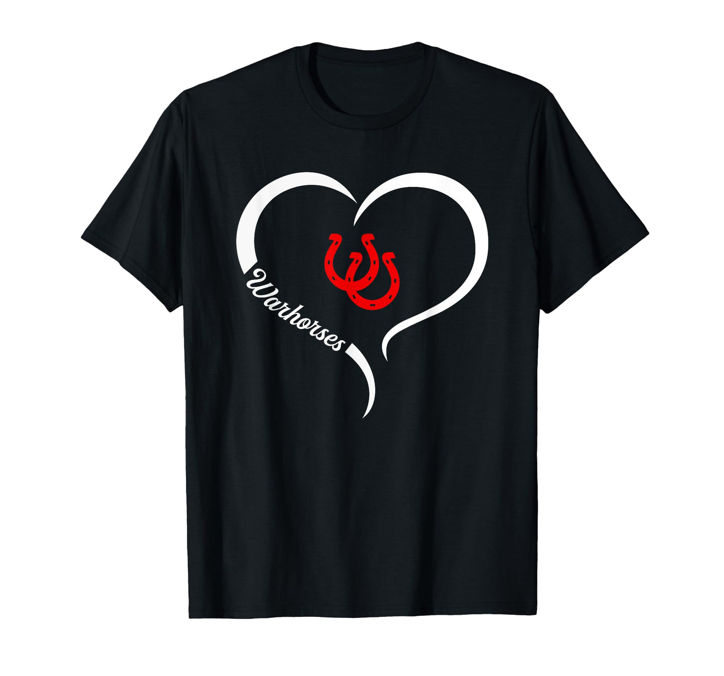 Barnwell Warhorses Logo Half Heart Slogan HS T-Shirt