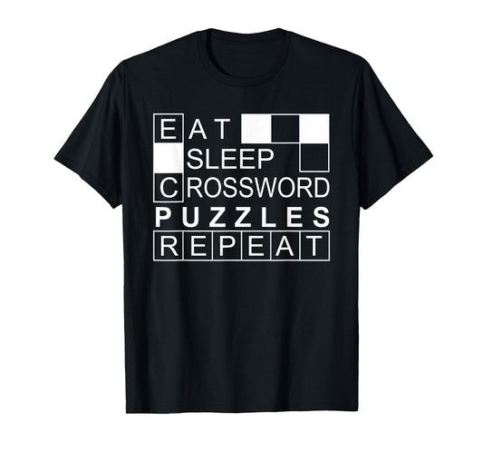 Eat Sleep Repeat Crossword Puzzles Funny Word Puzzle Lovers T-Shirt