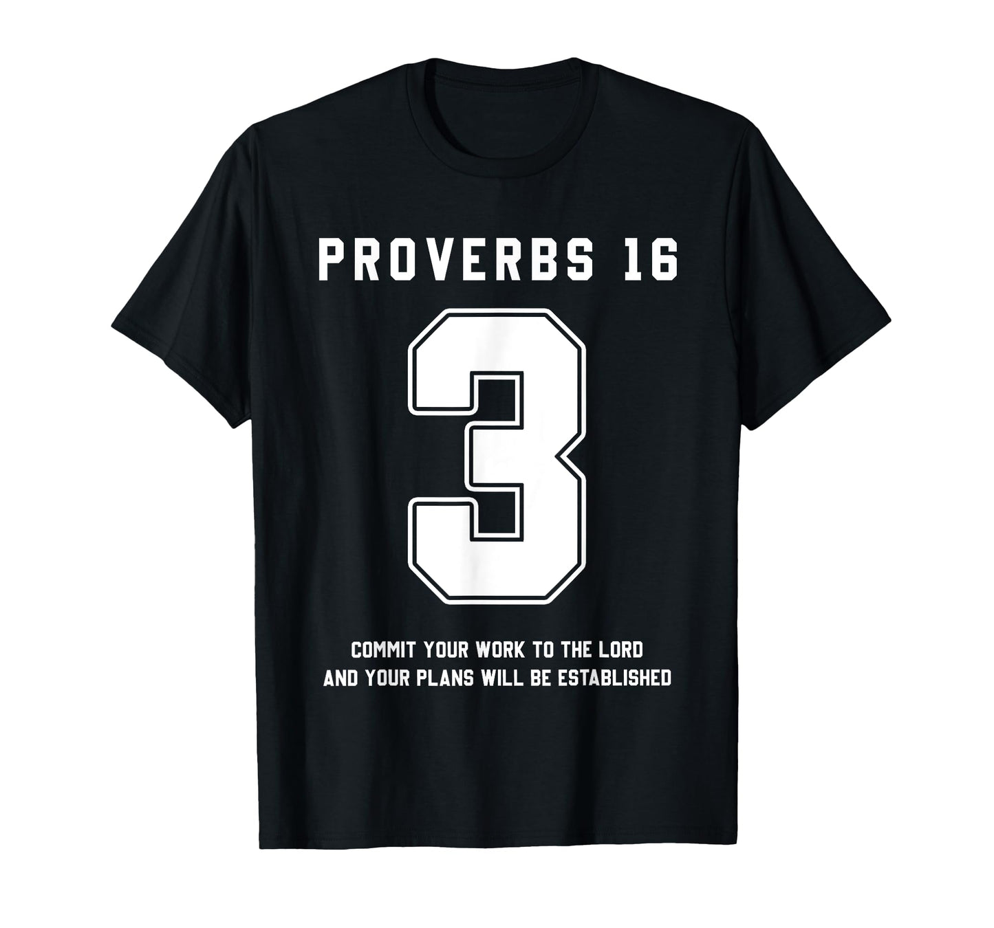 Proverbs 16:3 Bible Verse Team Sports Jersey Christian T-Shirt