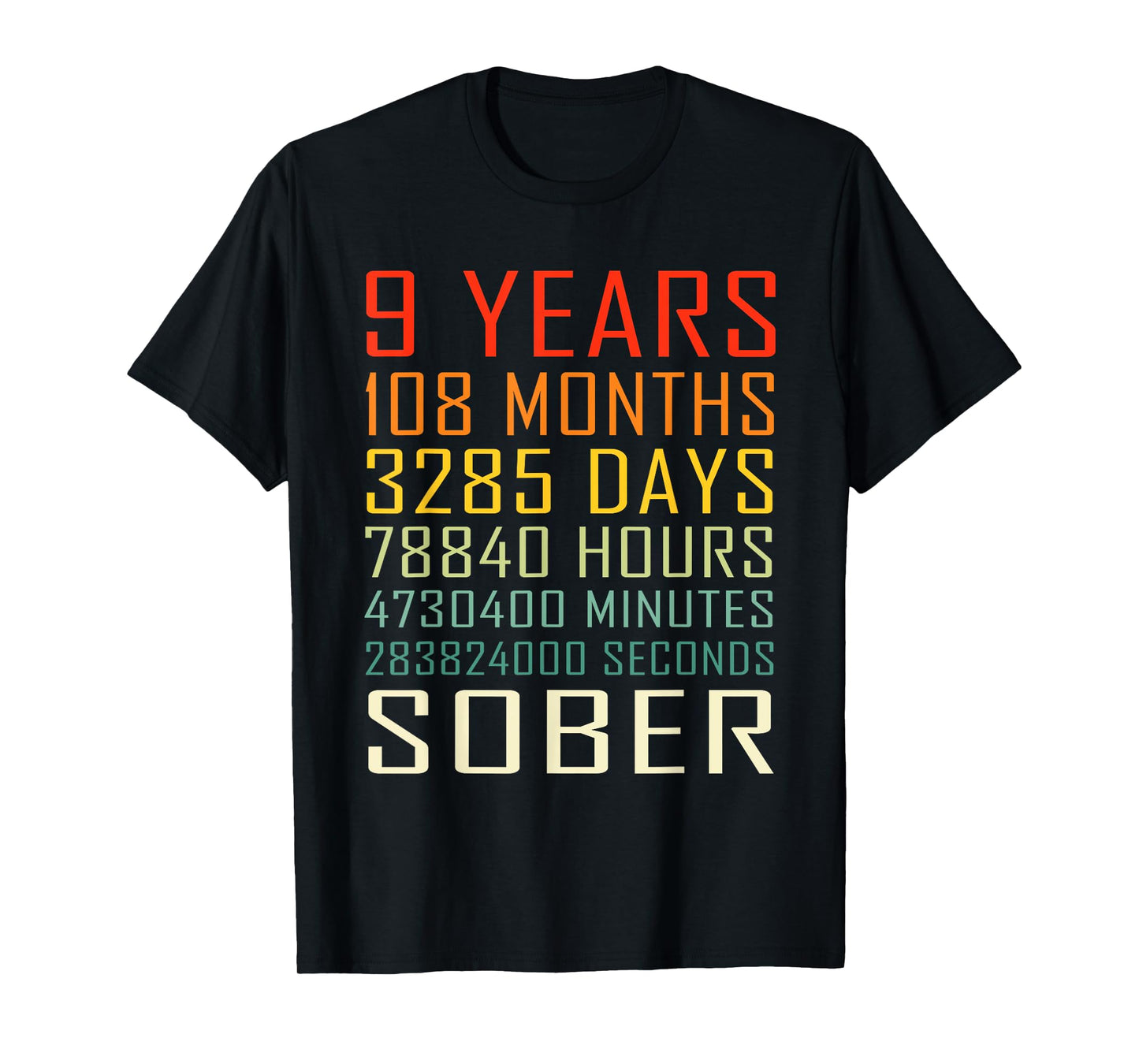 9 Year Sobriety Anniversary Vintage 9 Years Sober T-Shirt