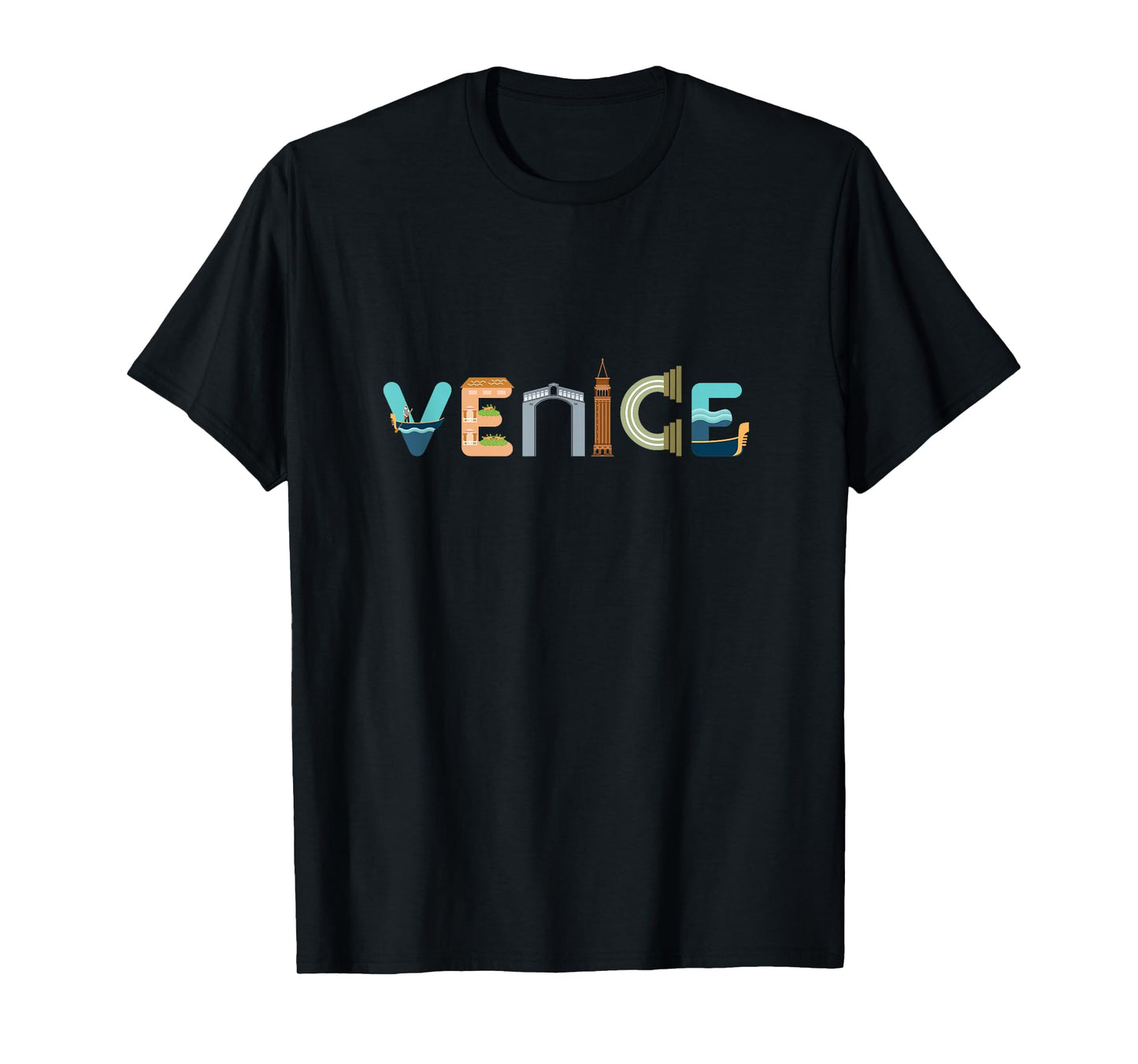 Venice Italy Word Art - Rialto Bridge Italian Souvenir T-Shirt