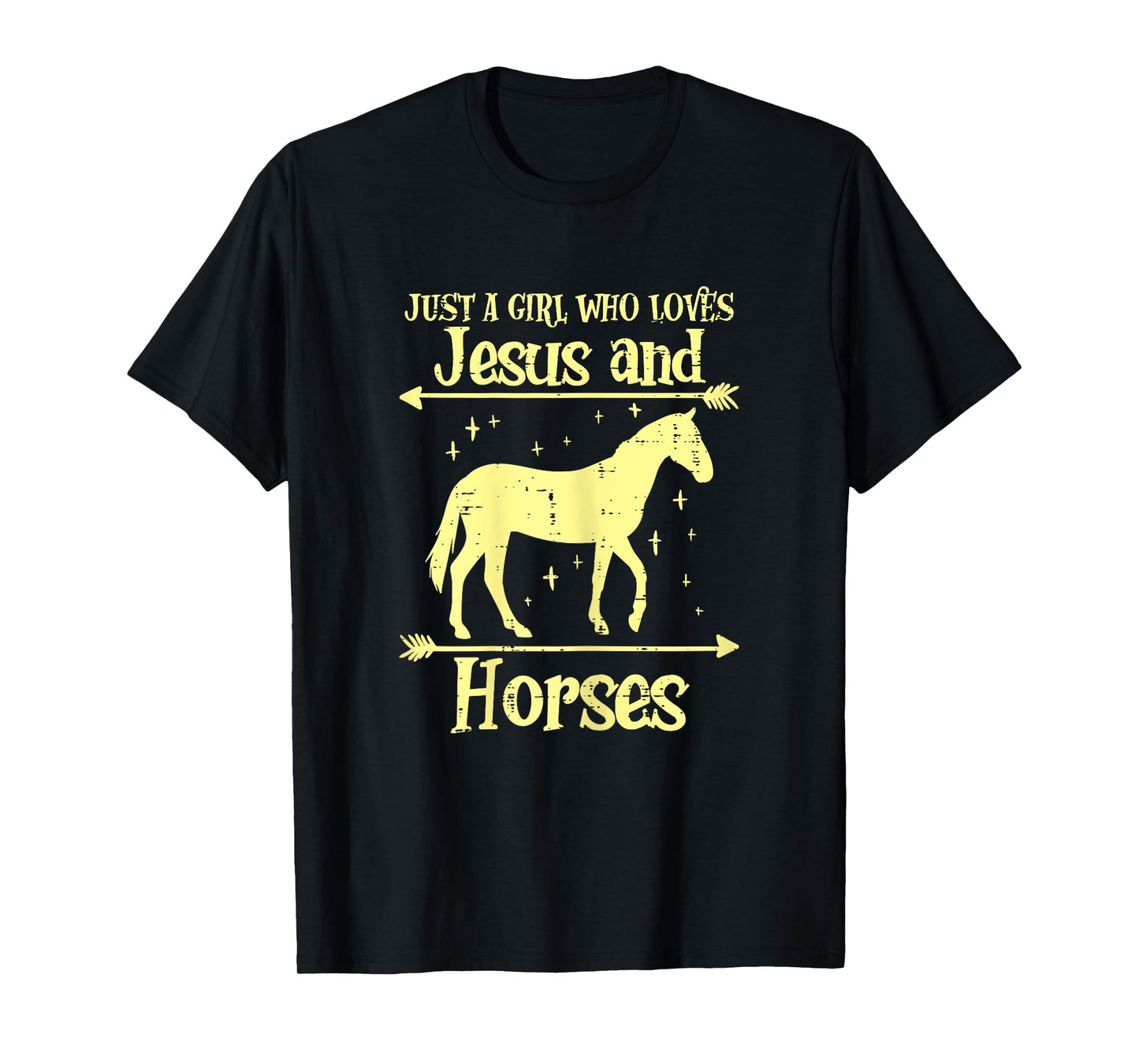 Just A Girl Who Loves Jesus And Horses Christian Girls Women T-Shirt