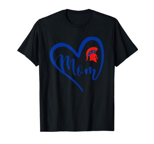 Bixby Spartans Logo Heart Mom HS T-Shirt