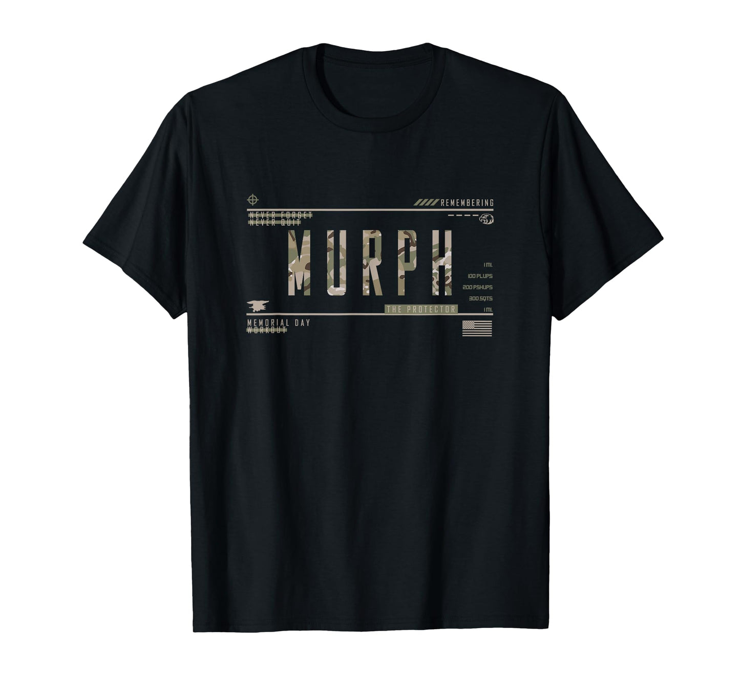 Murph Memorial Day Workout WOD badass military workout gift T-Shirt