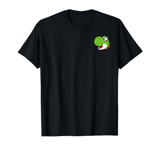 Super Mario Bros Yoshi Left Chest Portrait T-Shirt