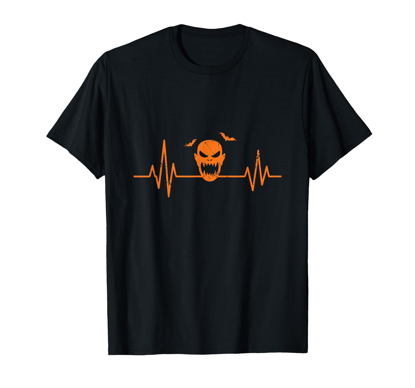 Monster Head Heartbeat EKG Line Halloween T-Shirt