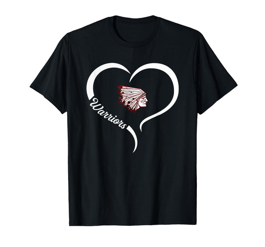 Lebanon Warriors Logo Half Heart Slogan HS T-Shirt