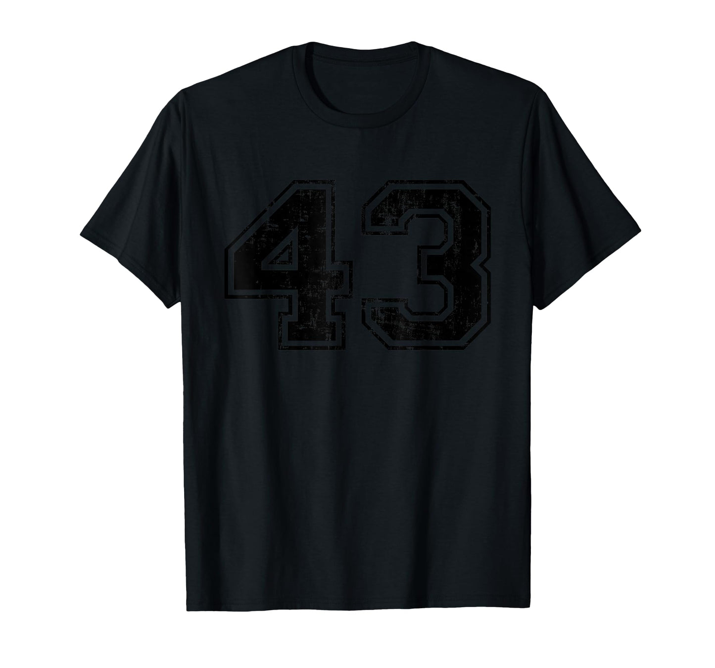 Number 43 Varsity Distressed Vintage Sport Team Player's T-Shirt