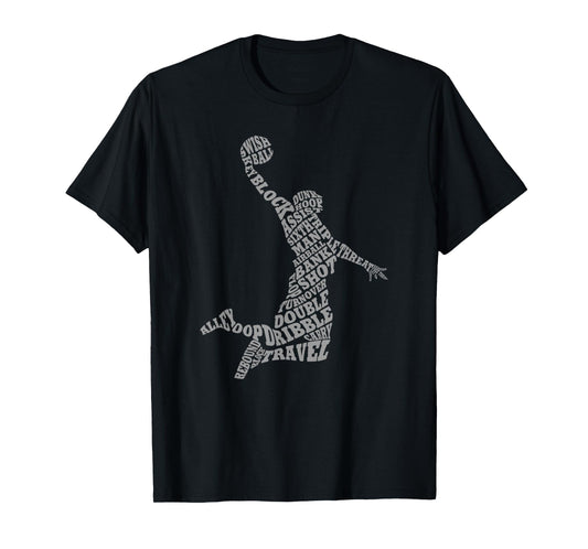 Threadrock Basketball Player Typography Word Art T-Shirt