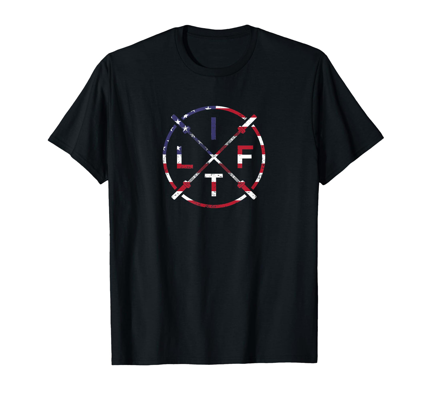 Weight Lifting Gym Workout Fitness Lift 4th of July Flag T-Shirt for Women Men