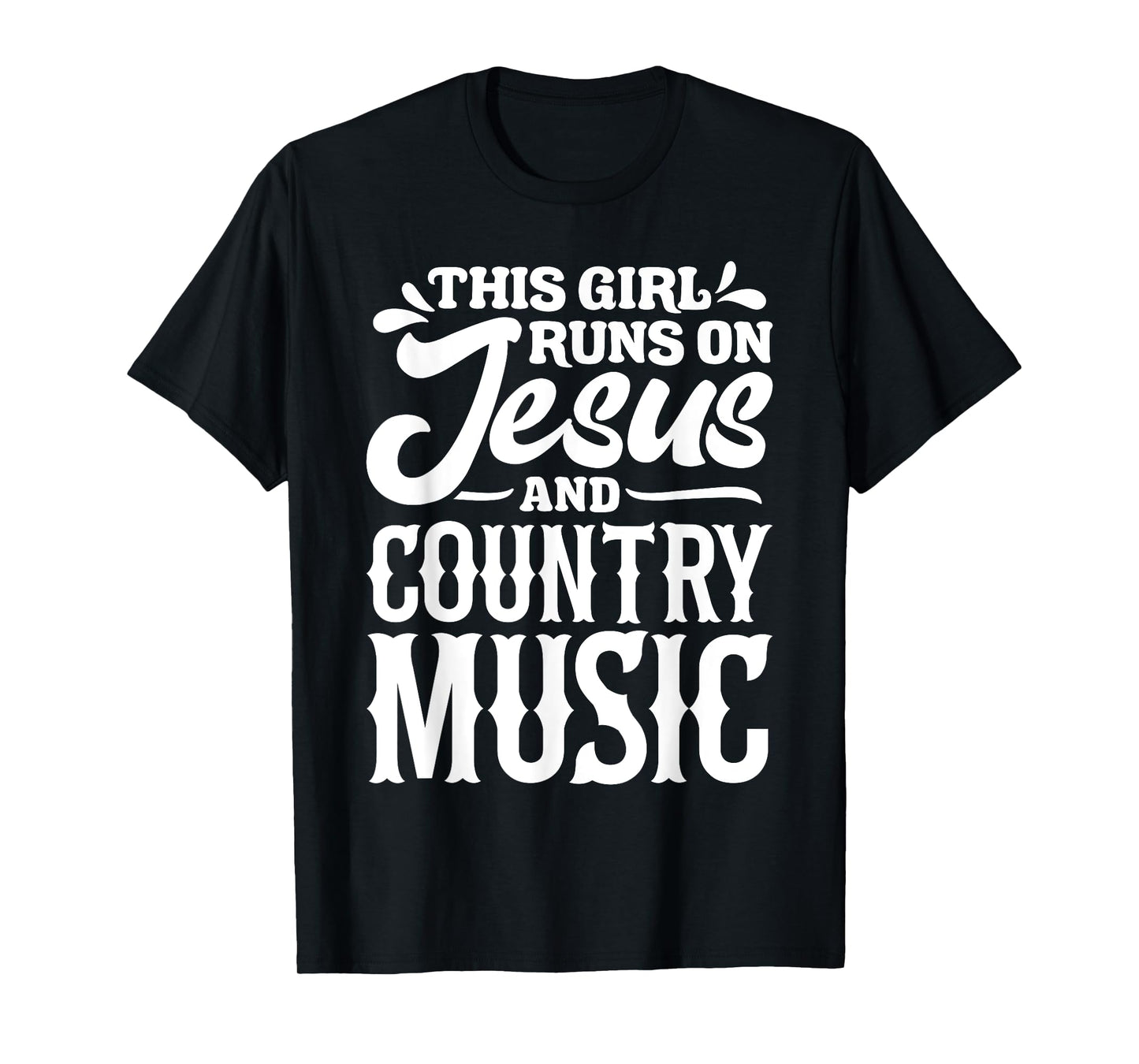 Country Music Graphic Women Girls Jesus Country Music Fans T-Shirt
