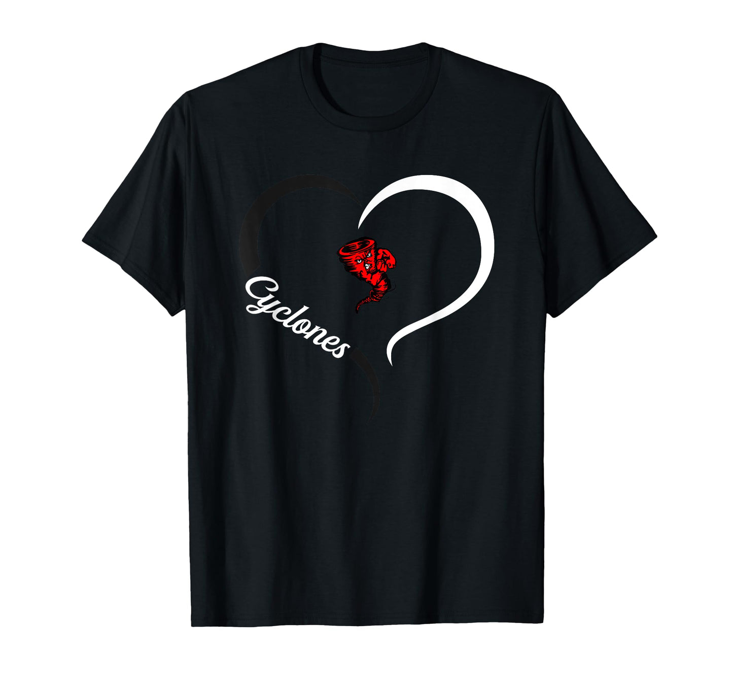 Harlan Community Cyclones Logo Half Heart Slogan HS T-Shirt