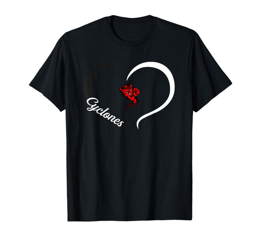 Harlan Community Cyclones Logo Half Heart Slogan HS T-Shirt
