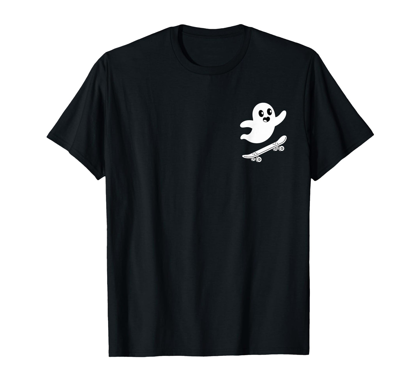 Funny Ghost On Skateboard Retro Halloween Costume Kids Boys T-Shirt