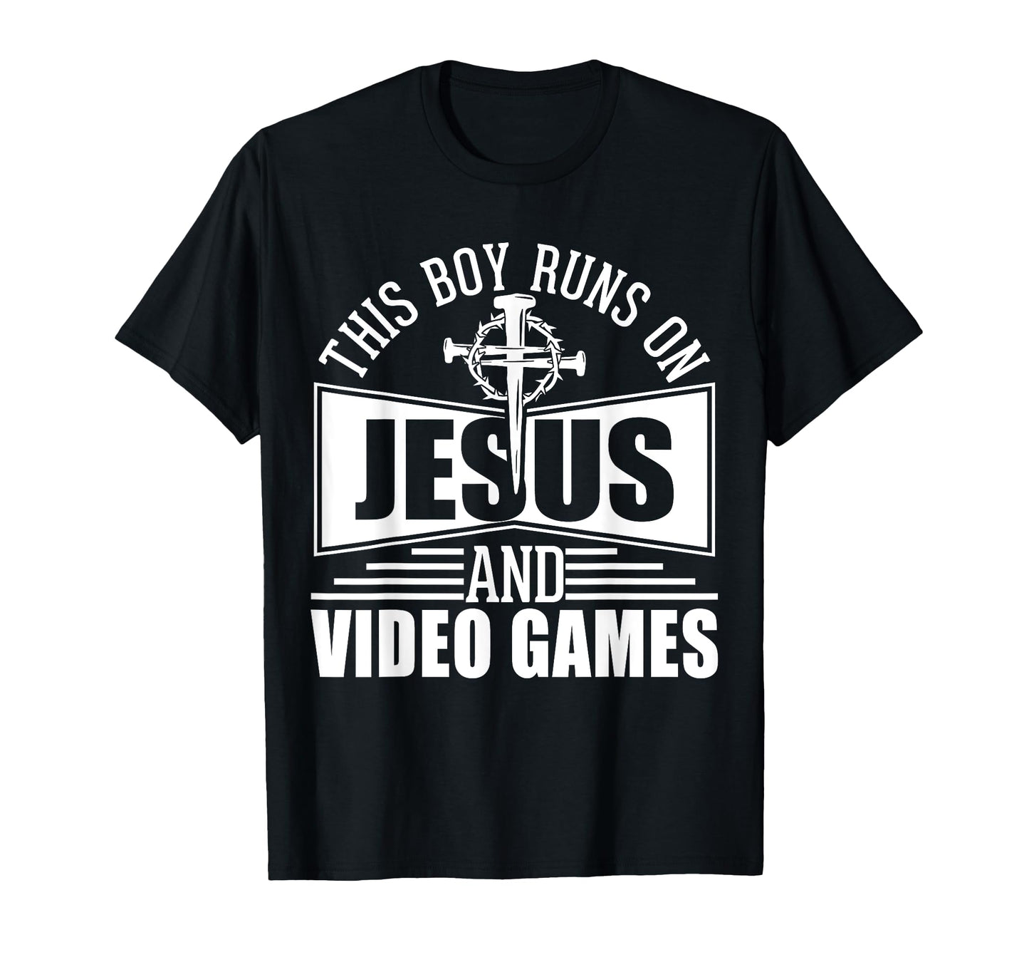 This Boy Runs On Jesus And Video Games T-Shirt