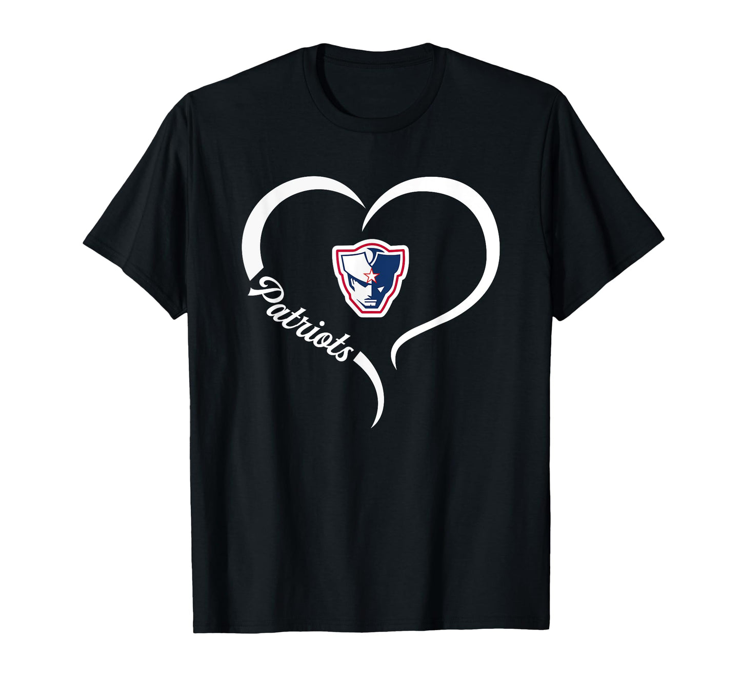 Powdersville Patriots Logo Half Heart Slogan HS T-Shirt