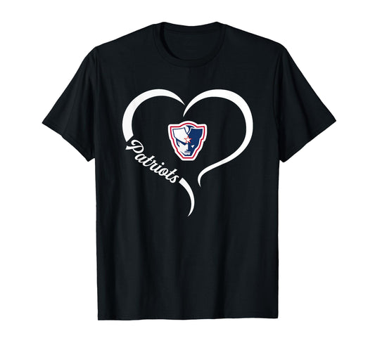Powdersville Patriots Logo Half Heart Slogan HS T-Shirt