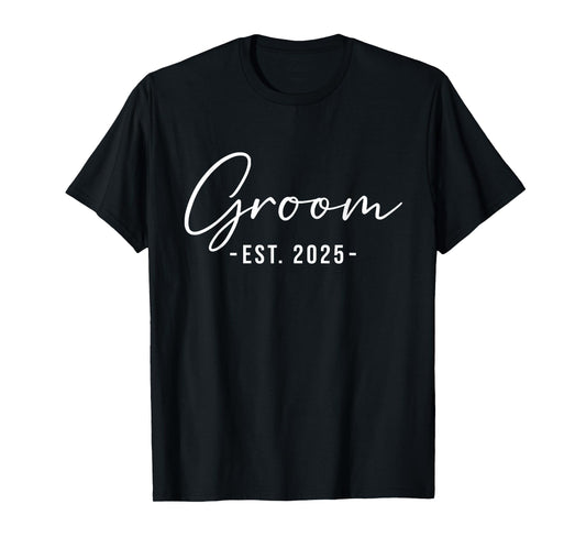 Groom Est. 2025 Matching Getting Ready Bride Groom Wedding T-Shirt