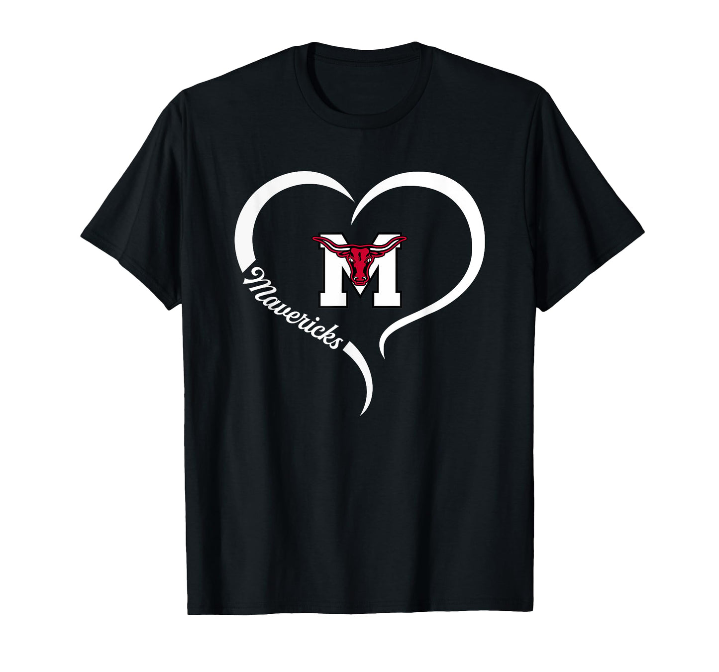Marshall Mavericks Logo Half Heart Slogan HS T-Shirt