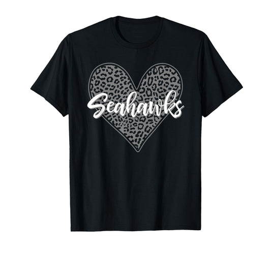 Seahawks Southside Leopard Heart Pattern HS T-Shirt