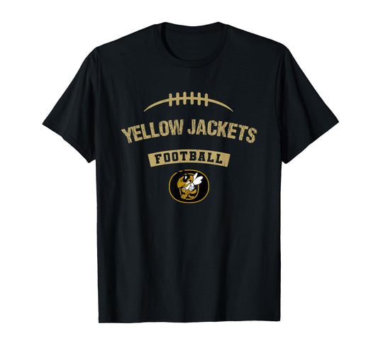 Oxford Yellow Jackets Logo Football Distressed HS T-Shirt