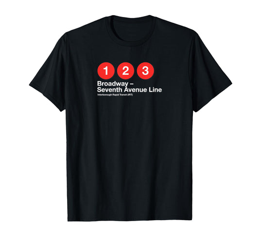 1 2 3 (IRT) Broadway-Seventh Avenue Line NYC Subway Tribute T-Shirt