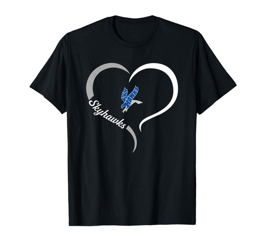 Deer Valley Skyhawks Logo Half Heart Slogan HS T-Shirt