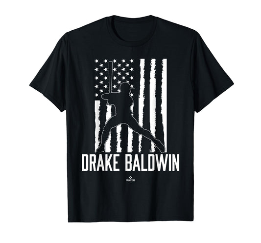 Distressed Flag Swing Drake Baldwin Prospect Baseball Fan T-Shirt