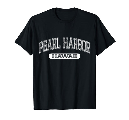 Vintage Pearl Harbor Hawaii Varsity Text University Font T-Shirt