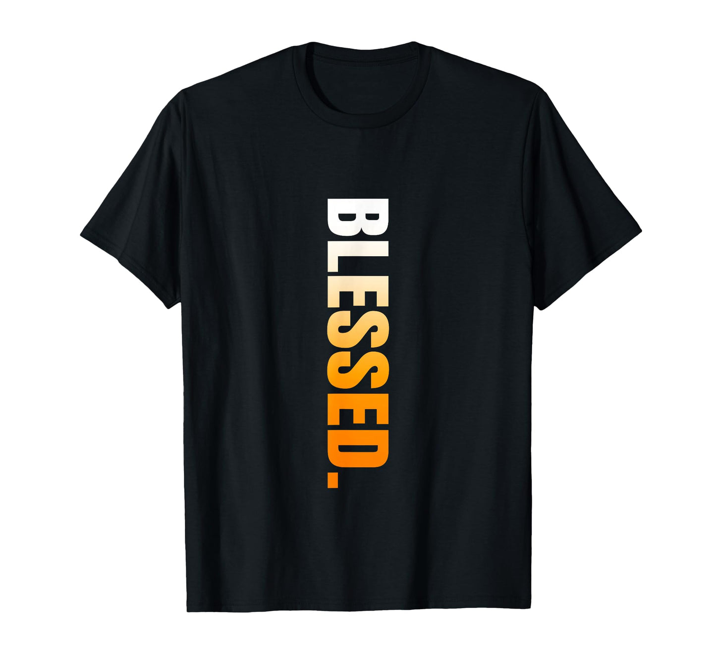 Orange Blessed. Vertical Orange Color Graphic T-Shirt