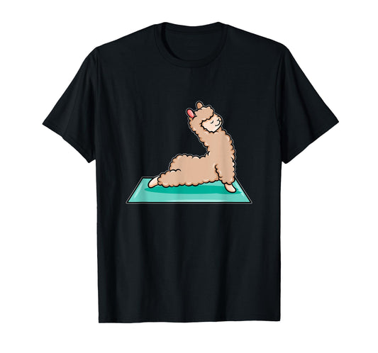 Cute Yoga Llama Alpaca Meditation Costume Sport For Women T-Shirt