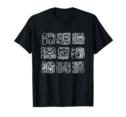 Vintage Mayan And Aztec Maya Hieroglyphs T-Shirt