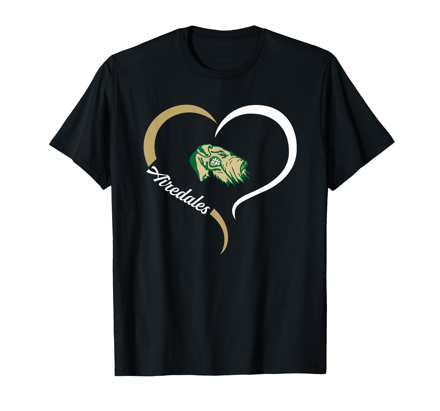 Alma Airedales Logo Half Heart Slogan HS T-Shirt